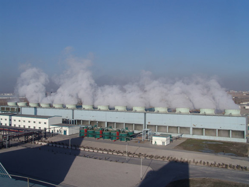 內蒙古聯合化工廠冷卻塔群其中兩臺節水環保型冷卻塔